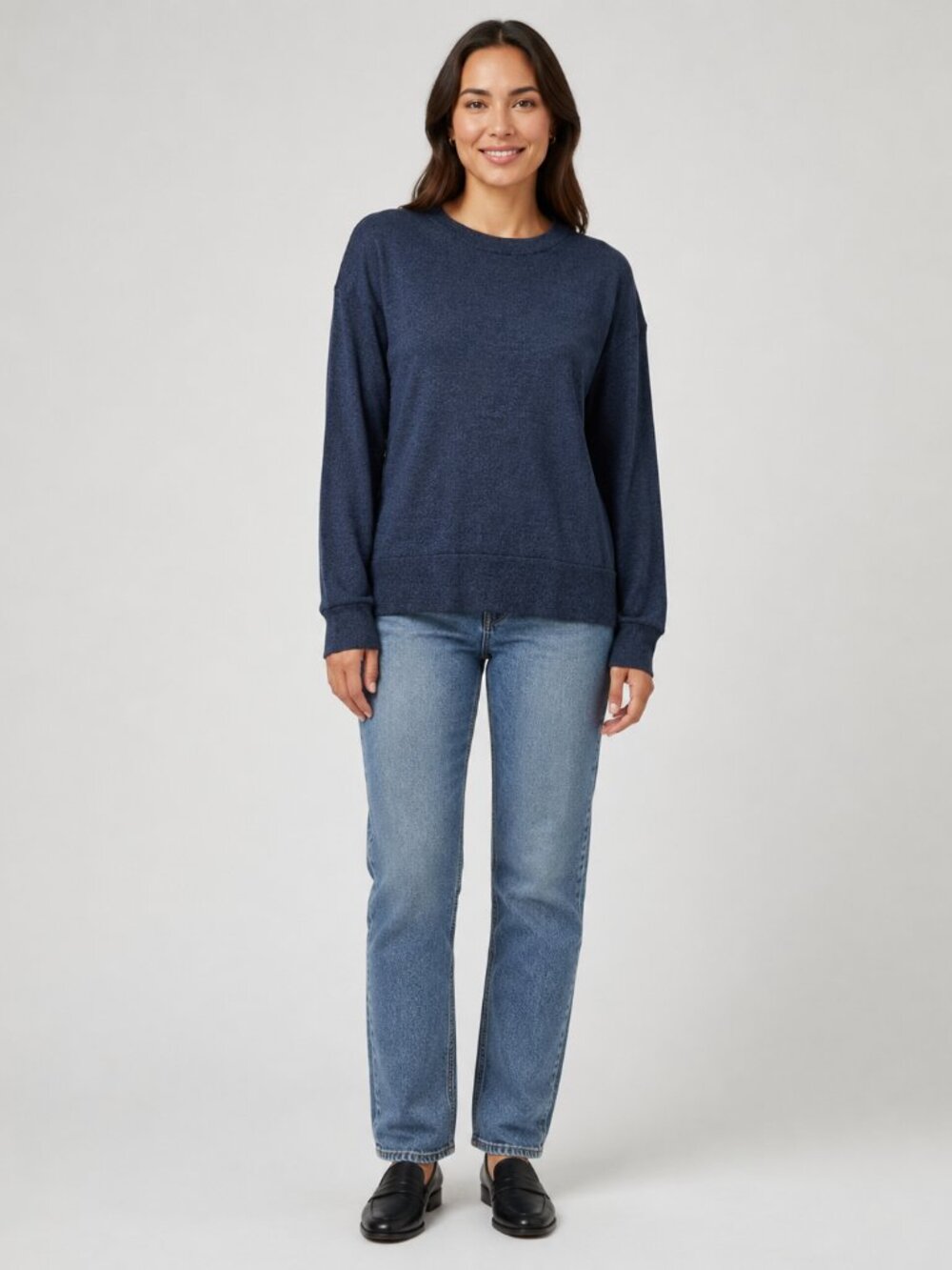 Pendleton Women’s L Navy Blue Cotton Nylon Crewneck Sweater Pullover